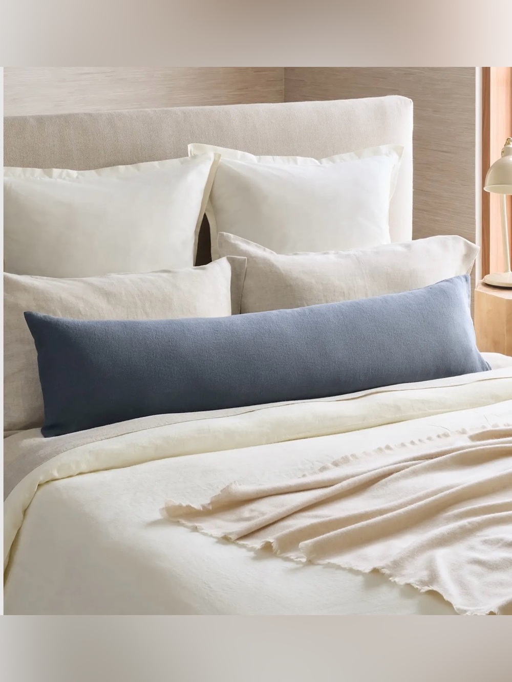 Quince European Linen Oversized Lumbar Pillow Cover, Nightfall ZIPPER STUCK